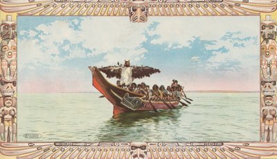 Kano med Kwakiutl Brudefest av Edward S. Curtis av American School