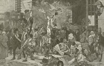 Capture of the Bastille, maleri av Francois Flameng av American School
