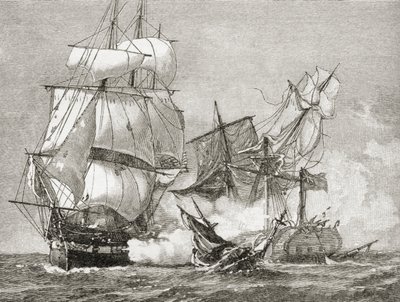 Capture of the Guerriere ved grunnloven 19. august 1812 fra 