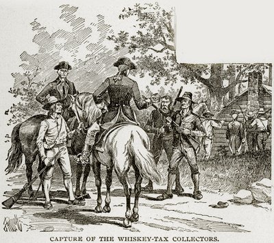Capture of the Whisky-Tax Collors, illustrasjon fra Columbus og Columbia, ca. 1893 av American School