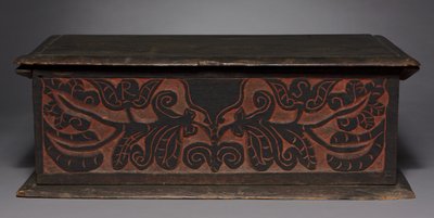 Utskåret eske, 1680-1700 av American School