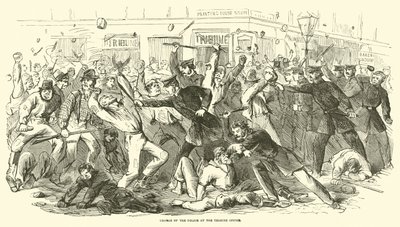 Anklage for politiet ved Tribune-kontoret, juli 1863 av American School