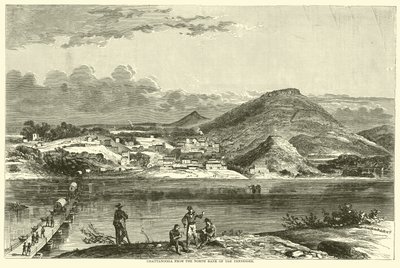 Chattanooga fra nordbredden av Tennessee, september 1863 av American School
