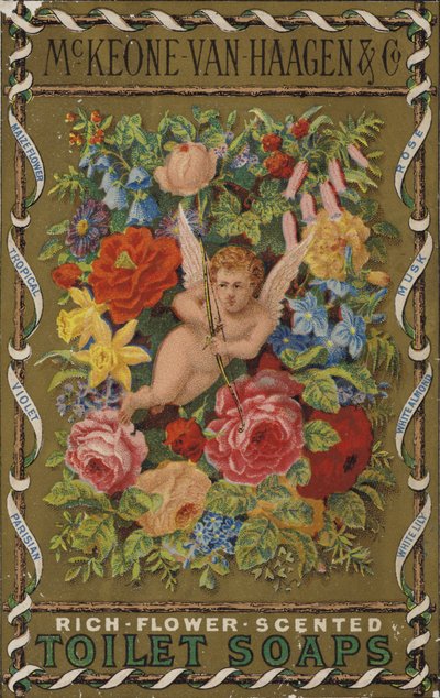 Kjerub med blomster av American School