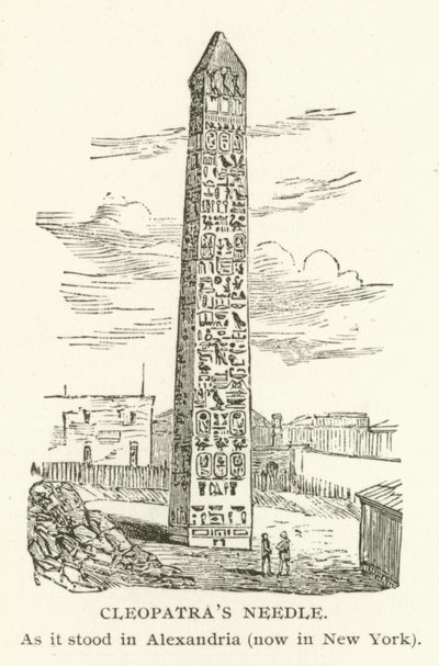 Cleopatras Needle, slik den sto i Alexandria, nå i New York av American School