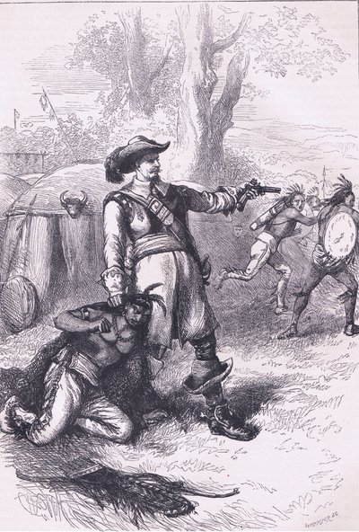 Oberst Atherton and the Indians 1661, illustrasjon fra Cassell