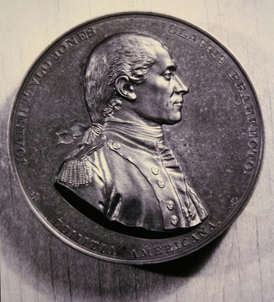 Minnemedalje av John Paul Jones, etter et portrett av Jean-Antoine Houdon av American School
