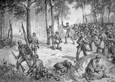 Konføderert angrep i slaget ved Gettysburg av American School