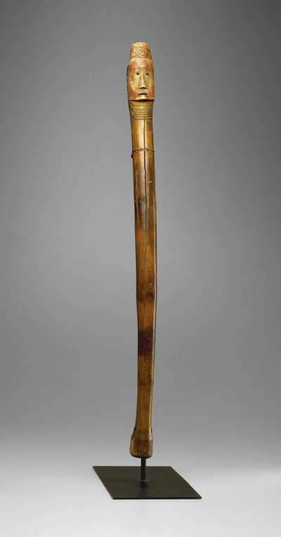 Coup Stick, Yankton Sioux, ca. 1880 (tre, messingspiker, pigment og varmefilmerker) av American School