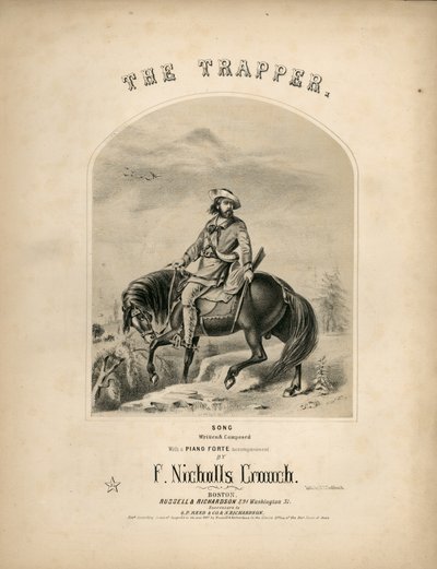 Omslag til partiturarket for The Trapper, 1857 av American School