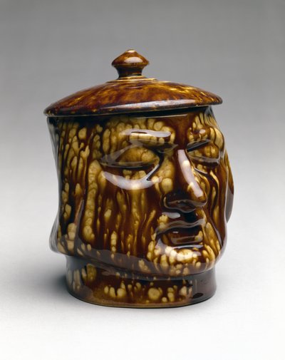 Tildekket krukke, ca. 1850 (keramikk) av American School