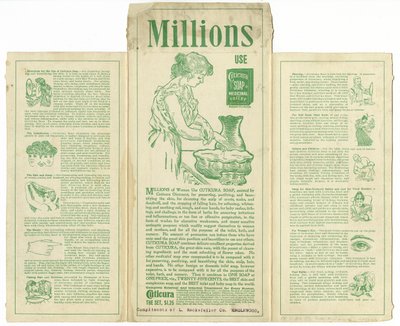 Cuticura Soap [foldet byttekort eller boks verso] av American School