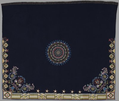 Danseteppe, Anishinabe, Dakota, ca. 1840-50 (ull, silke og perler) av American School