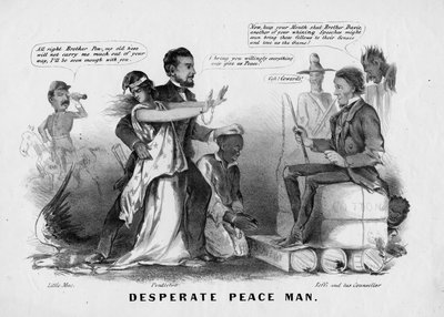 Desperate peace man, utgitt av Currier & Ives, New York, ca. 1866 av American School