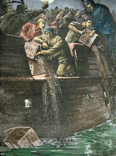 Ødeleggelse av telastene, kjent som Boston Tea Party av American School