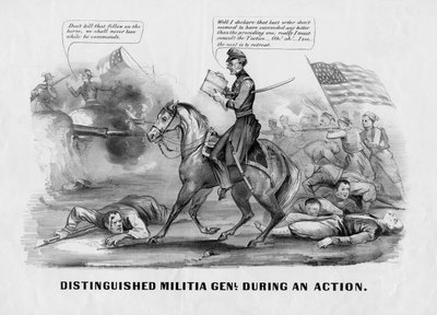 Utmerket milits genl. under en handling, utgitt av Currier & Ives, New York, ca. 1861 av American School