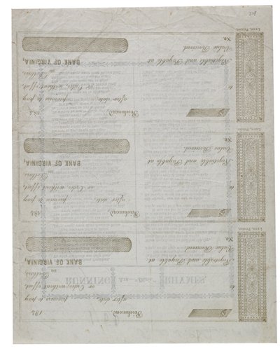 Dixie trykt på baksiden av et ark sjekker, 1861 av American School