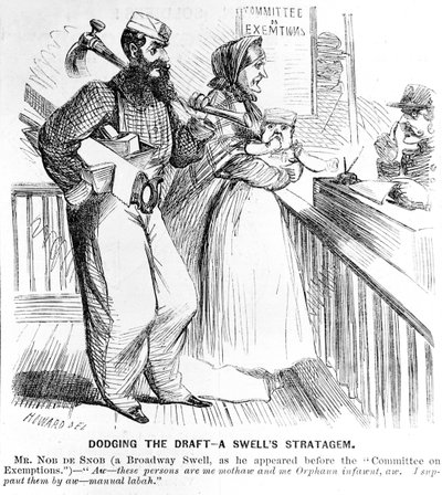 Dodging a Draft - A Swollen Stratagem, fra Frank Leslies Illustrated Newspaper, 19. september 1863 av American School