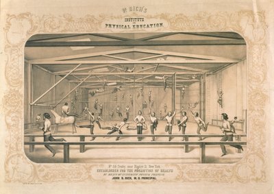Dr. Richs Institute for Physical Education, gravert og pub. av Wm. Endicott & Co, New York, 1850 av American School