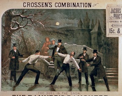 Duel in the Snow, plakat for The Bankers Daughter, med Crossens Combination i hovedrollen på Jacobs & Procter Opera House av American School