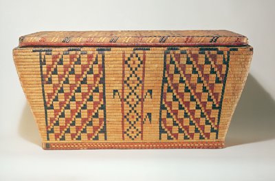 Eastern Woodlands geometrisk kurv (vevd fiber) av American School