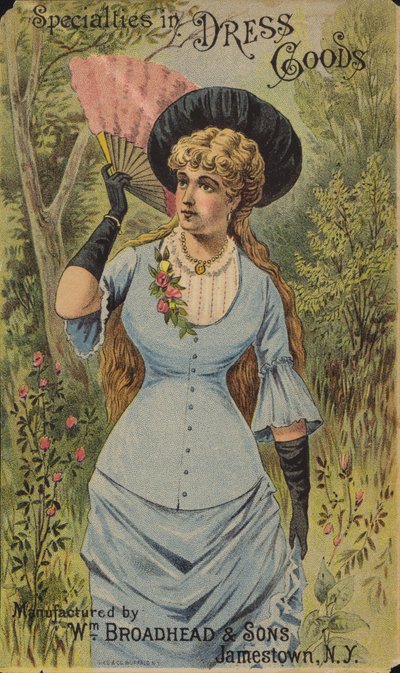 Elegant Lady Holding-vifte av American School