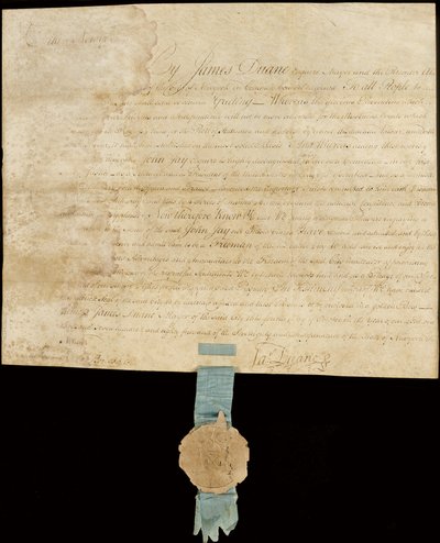 Oppslukt proklamasjon som gir Freedom of the City til John Jay av American School
