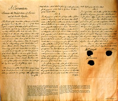 Faksimile av konvensjonen for kjøp av Louisiana av USA, 30. april 1803 av American School