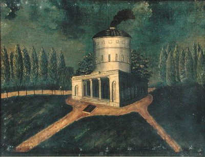 Fairmount Waterworks, ca. 1838 (olje på lerret) av American School