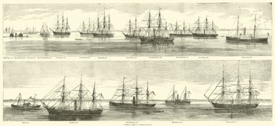 Føderal flåte ved Hampton Roads, desember 1864 av American School