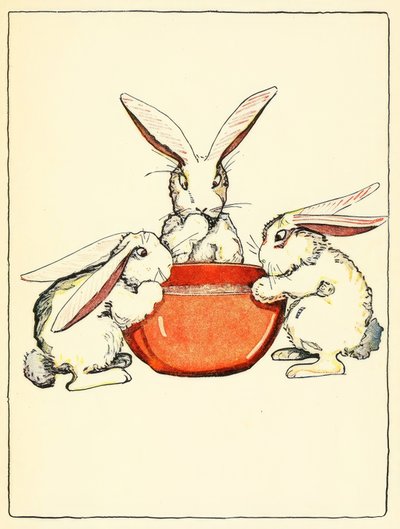 Flopsy, Mopsy og Cotton-Tail hadde brød og melk og bjørnebær til middag av American School