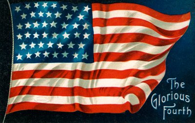 Fjerde juli amerikanske flagg av American School