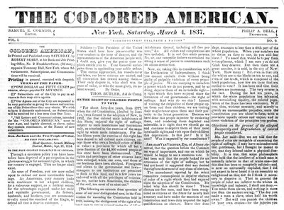 Forsiden av The Colored American, 4. mars, 1867 (avispapir) av American School