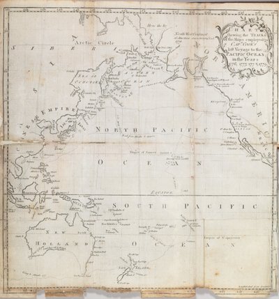 Frontispice-kart fra "A Journal of Captain Cook