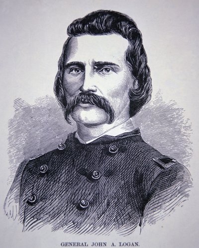 General John Alexander Logan (1826-86) (gravering) av American School