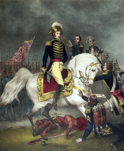 General William Henry Harrison i slaget ved Tippecanoe i 1811 av American School