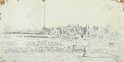 Generell oversikt ved slutten av slaget, fra Civil War Sketchbooks av American School