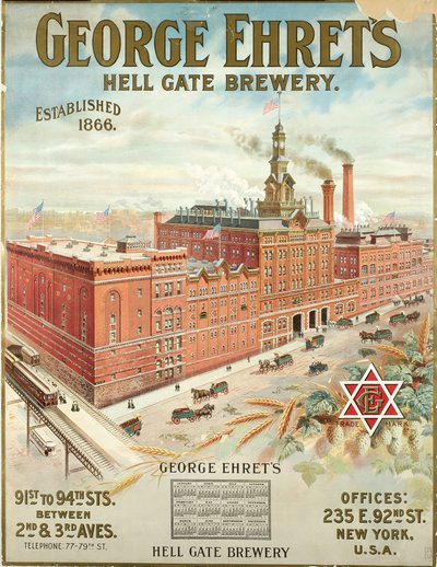 George Ehrets Hell Gate Brewery, etablert 1866 av American School