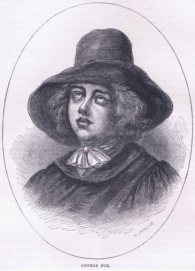 George Fox 1651, illustrasjon fra Cassells History of the United States pub. av Petter & Galpin ca. 1890 av American School