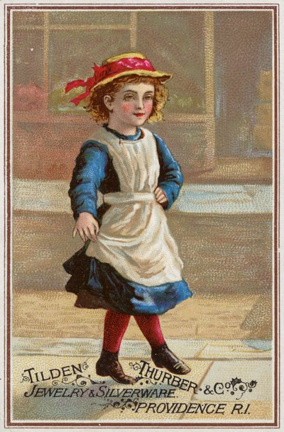 Jente hopper lekent (chromolitho) av American School
