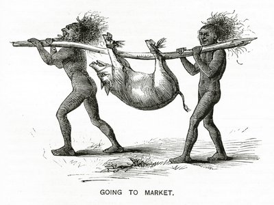 Going to Market, illustrasjon fra Appletons Journal, 4. mai 1872 av American School