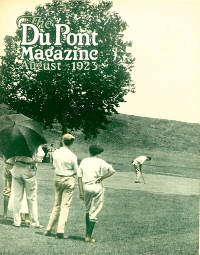 Golf, forside av DuPont Magazine, august 1923 av American School