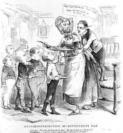 Grand Distribution of Government PAP, fra Humors of War av American School