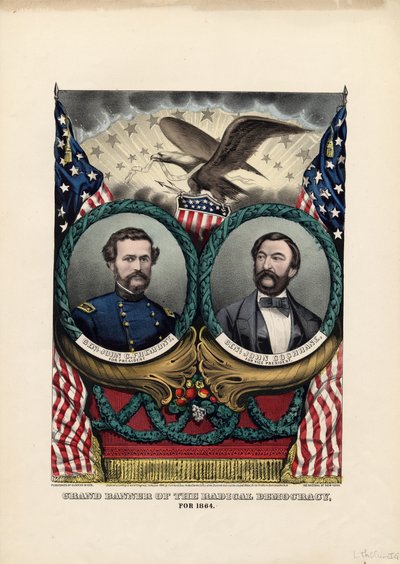 Det radikale demokratiets store banner, for 1864, pub. av Currier & Ives, 1864 av American School