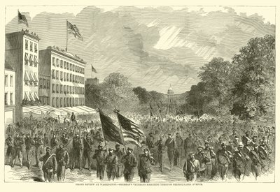 Stor gjennomgang i Washington, Shermans veteraner som marsjerte gjennom Pennsylvania Avenue, mai 1865 av American School