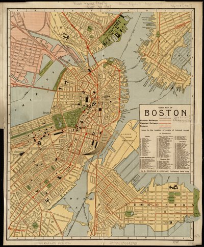 Guide kart over Boston av American School