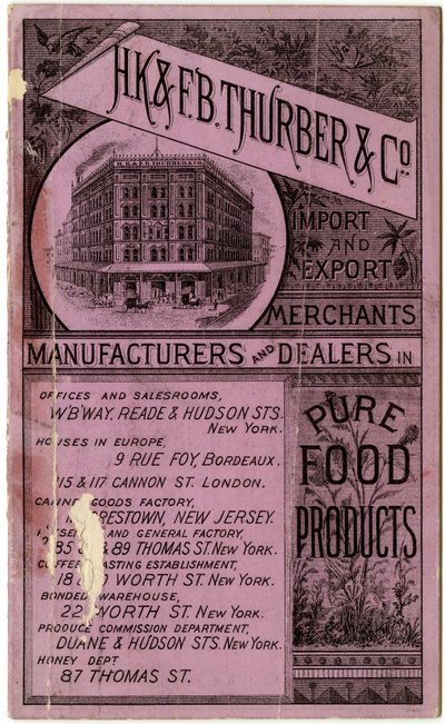 H.K. & F.B. Thurber & Co. handelshefte, recto (gravert hefte) av American School