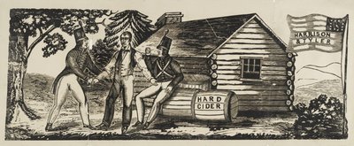 Kampanjeemblem "Harrison & Tyler". av American School