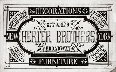Herter Brothers, Decorations, Furniture, 877 & 879 Broadway, New York (litho [handelskort] ) av American School
