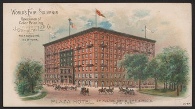 Hotel Trade Card (farget gravering) av American School
